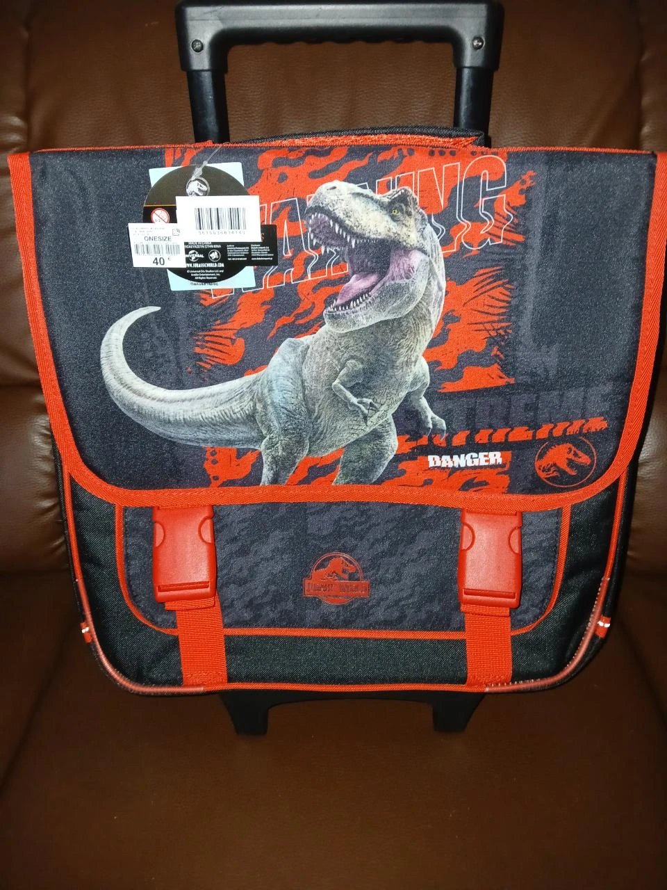 cartable a roulettes jurassic garcon 38/14/34 cm